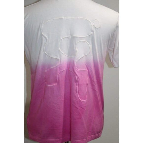 Off White Wavy X Pink Ombre T Shirt Authentic WORN 2X Original Tag Italy Women M - Picture 11 of 11